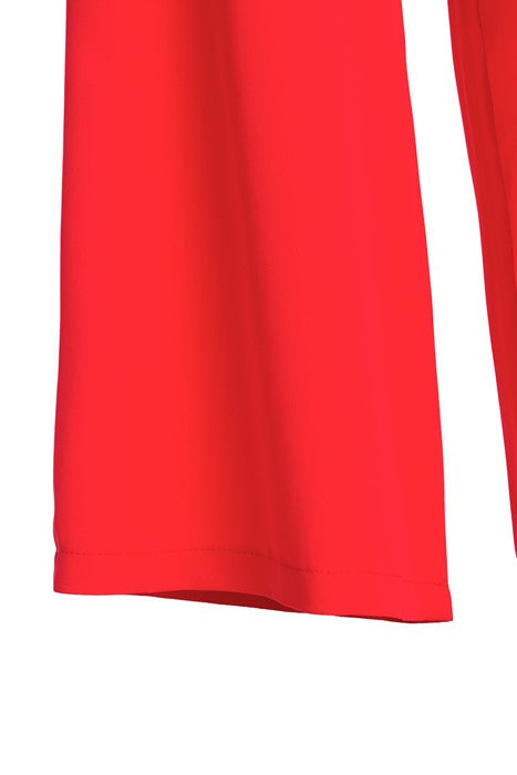 Raspberry Flared Trousers With Pleated Belt Raspberry Flared Trousers With Pleated Belt