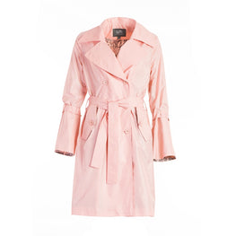 Impermeabile con risvolto ampio in colore rosa