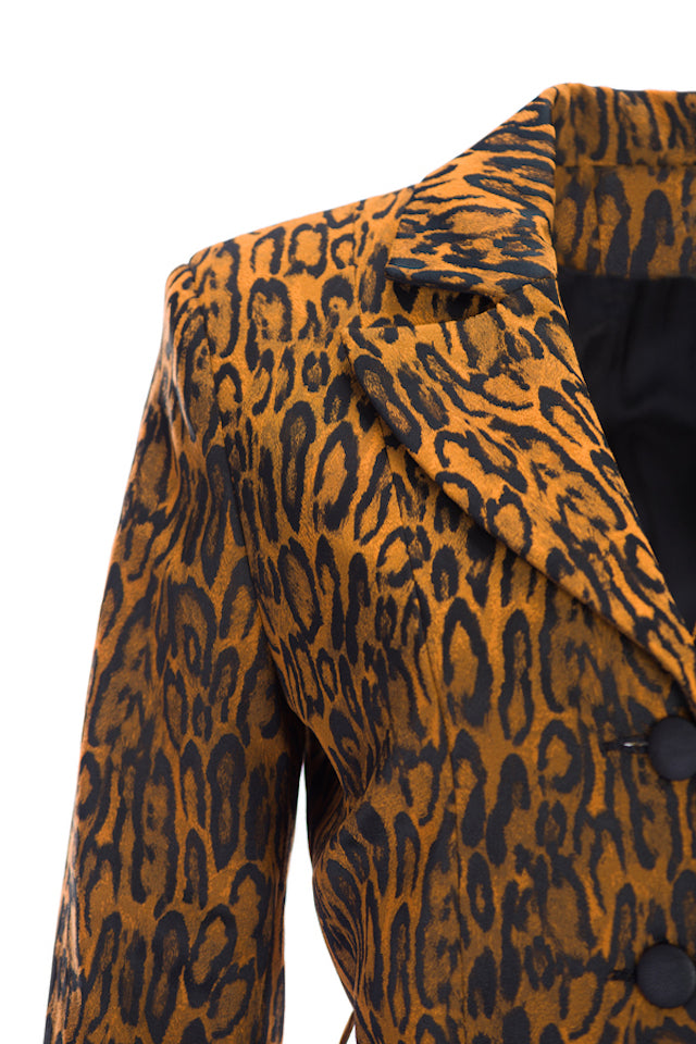 Brown leopard short coat Brown leopard short coat