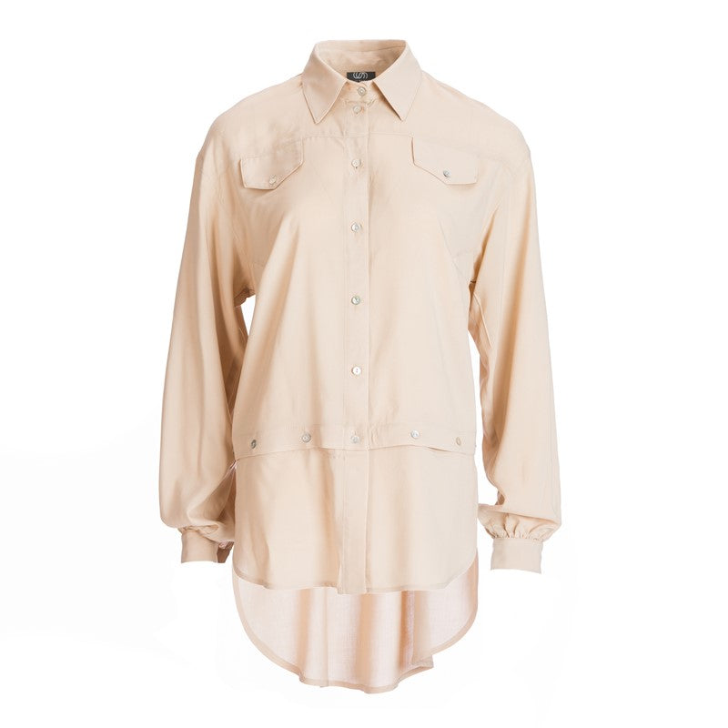 Beige shirt with detachable front Beige shirt with detachable front
