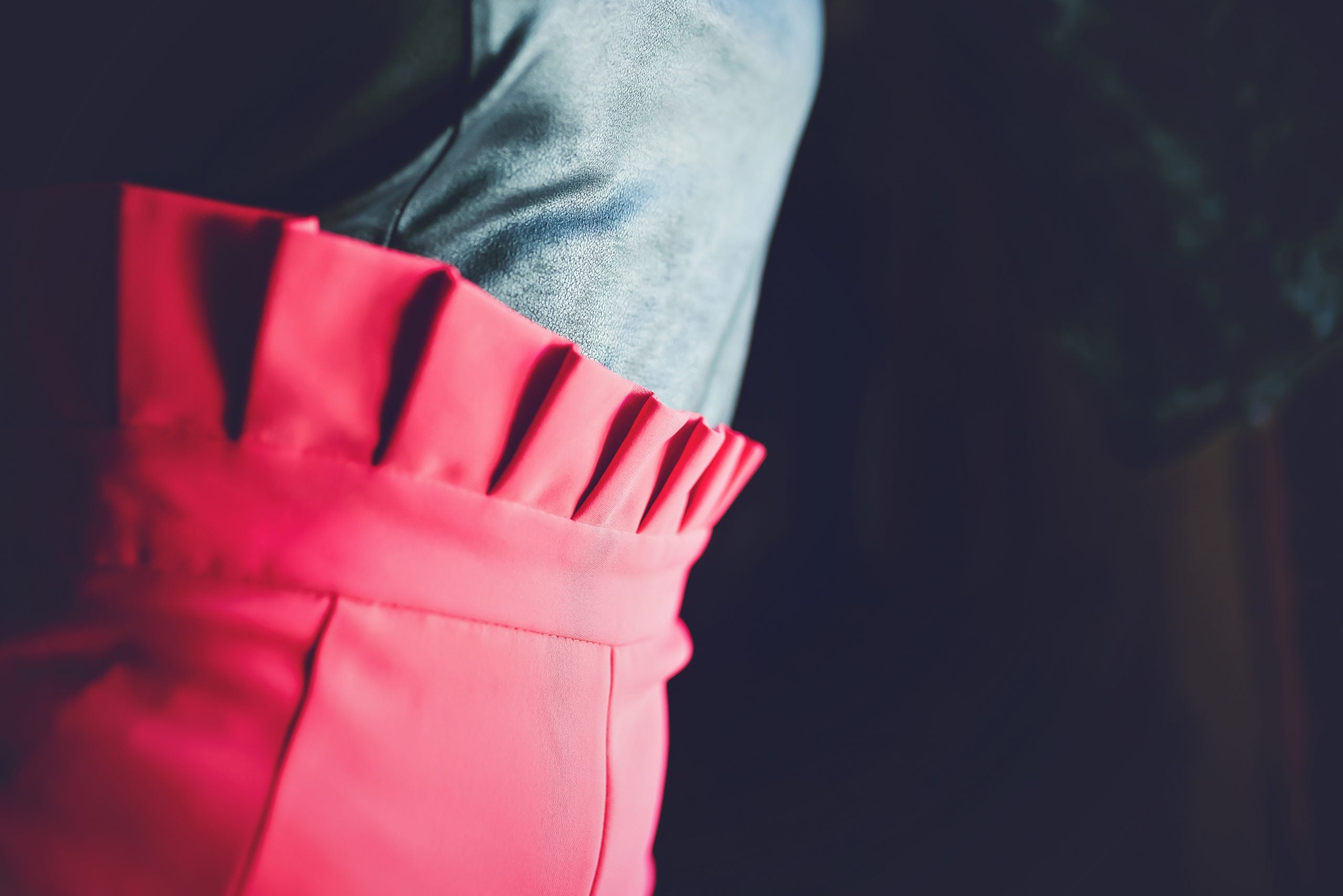 Raspberry Flared Trousers With Pleated Belt Raspberry Flared Trousers With Pleated Belt