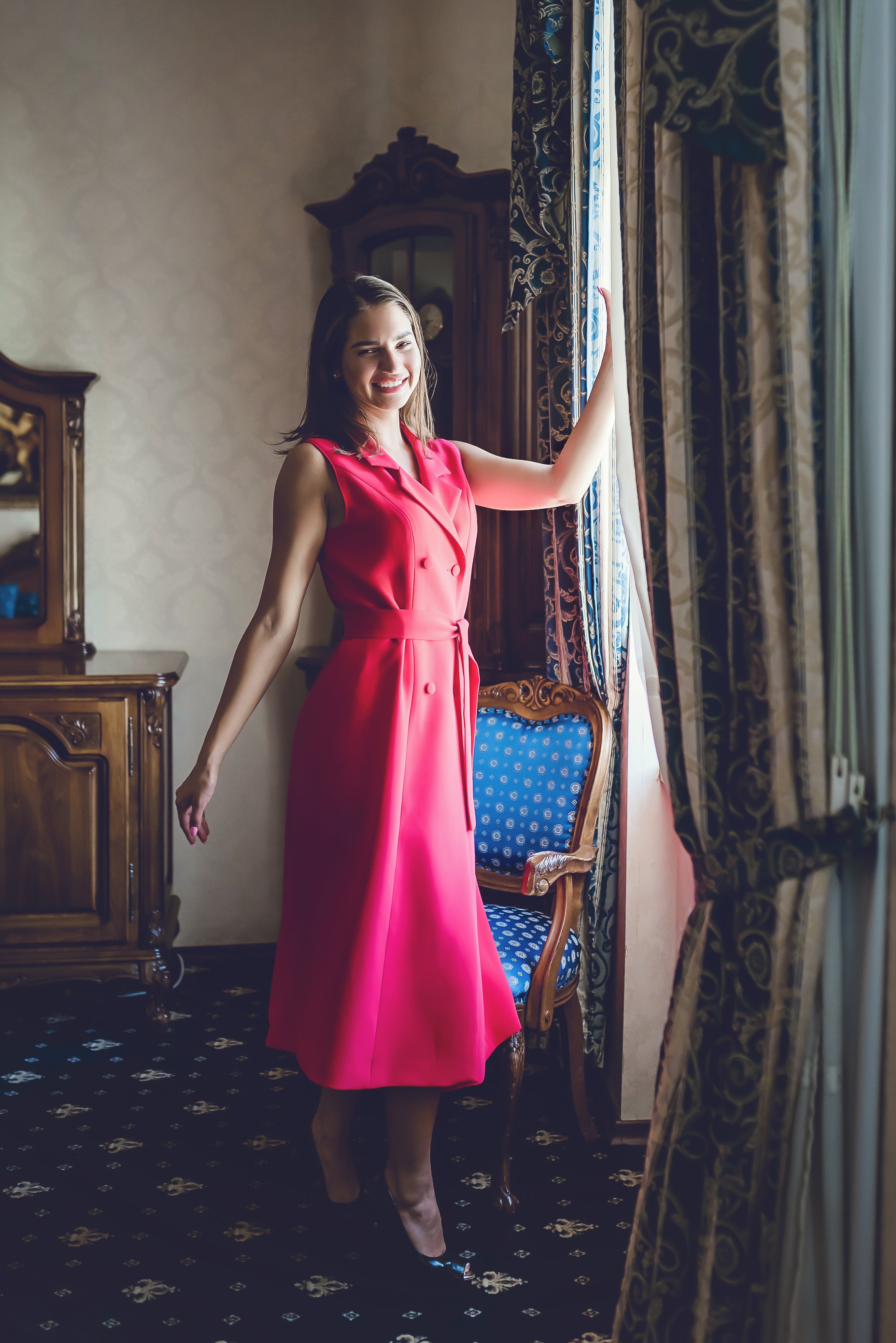 Raspberry Georgette Midi Dress Raspberry Georgette Midi Dress