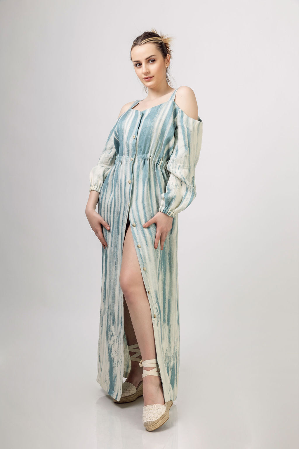 Off shoulder linen dress Off shoulder linen dress