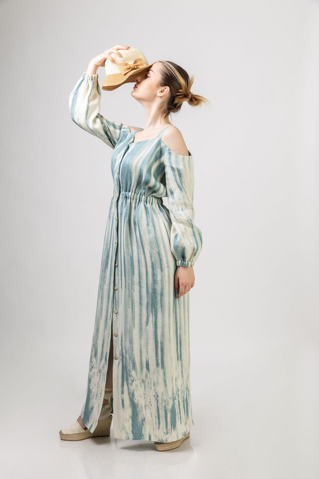 Off shoulder linen dress Off shoulder linen dress