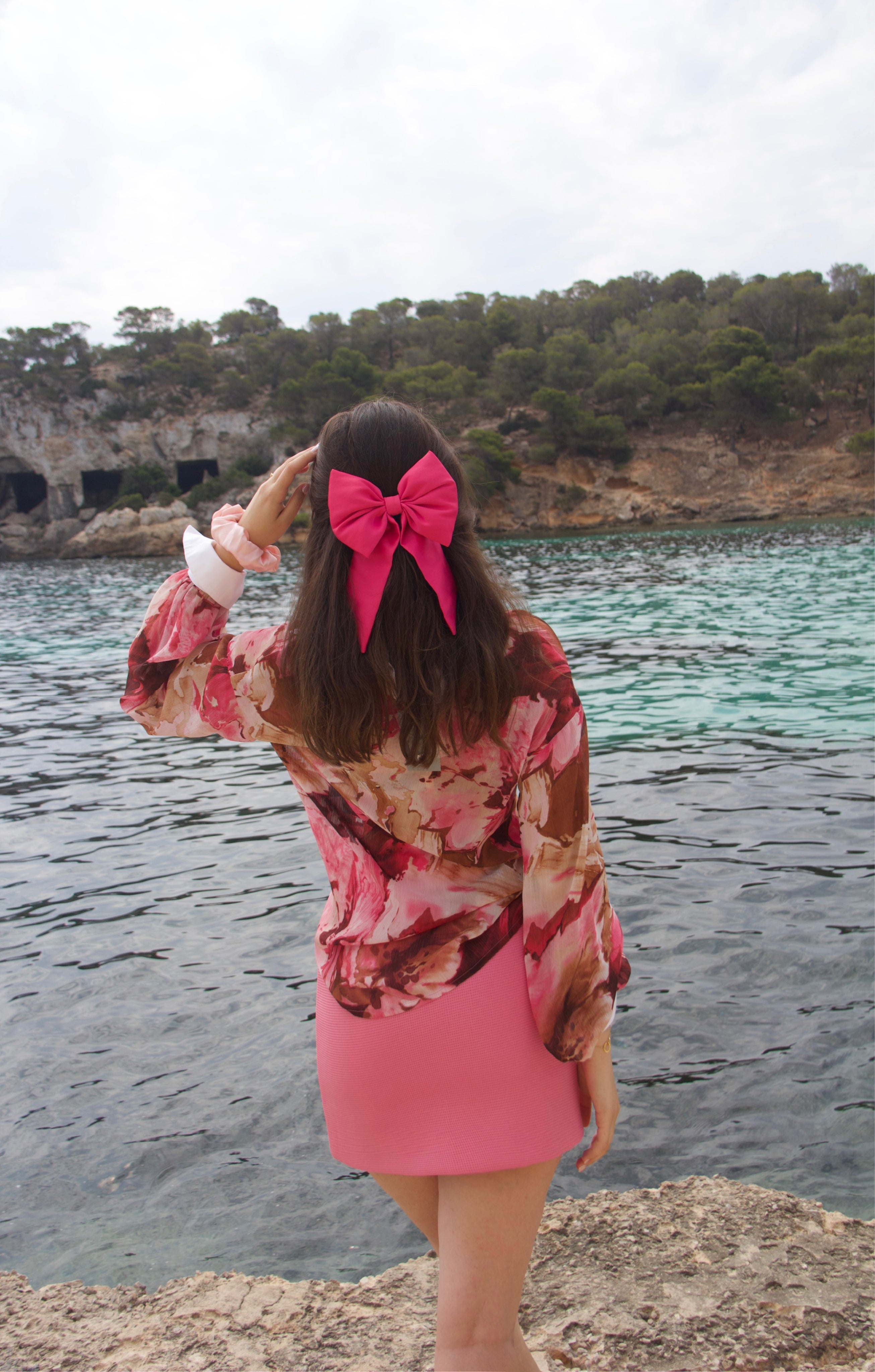 Net shirt pink flowers Net shirt pink flowers