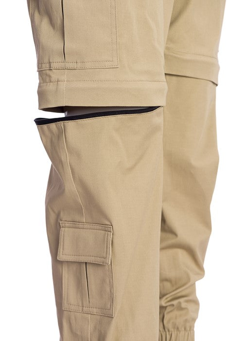 Cargo pants with detachable legs Cargo pants with detachable legs