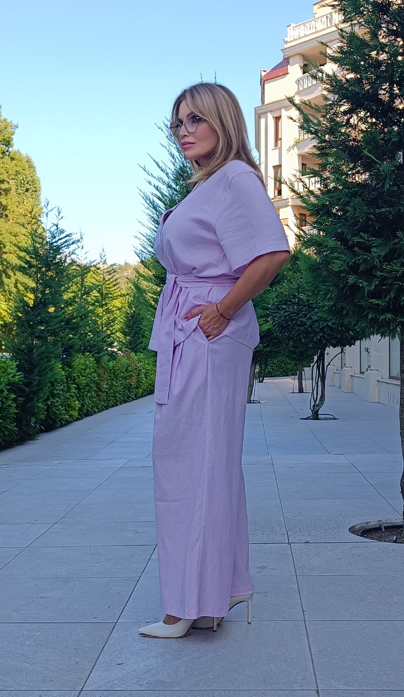 Lilac Linen Belted Shirt Jacket Lilac Linen Belted Shirt Jacket