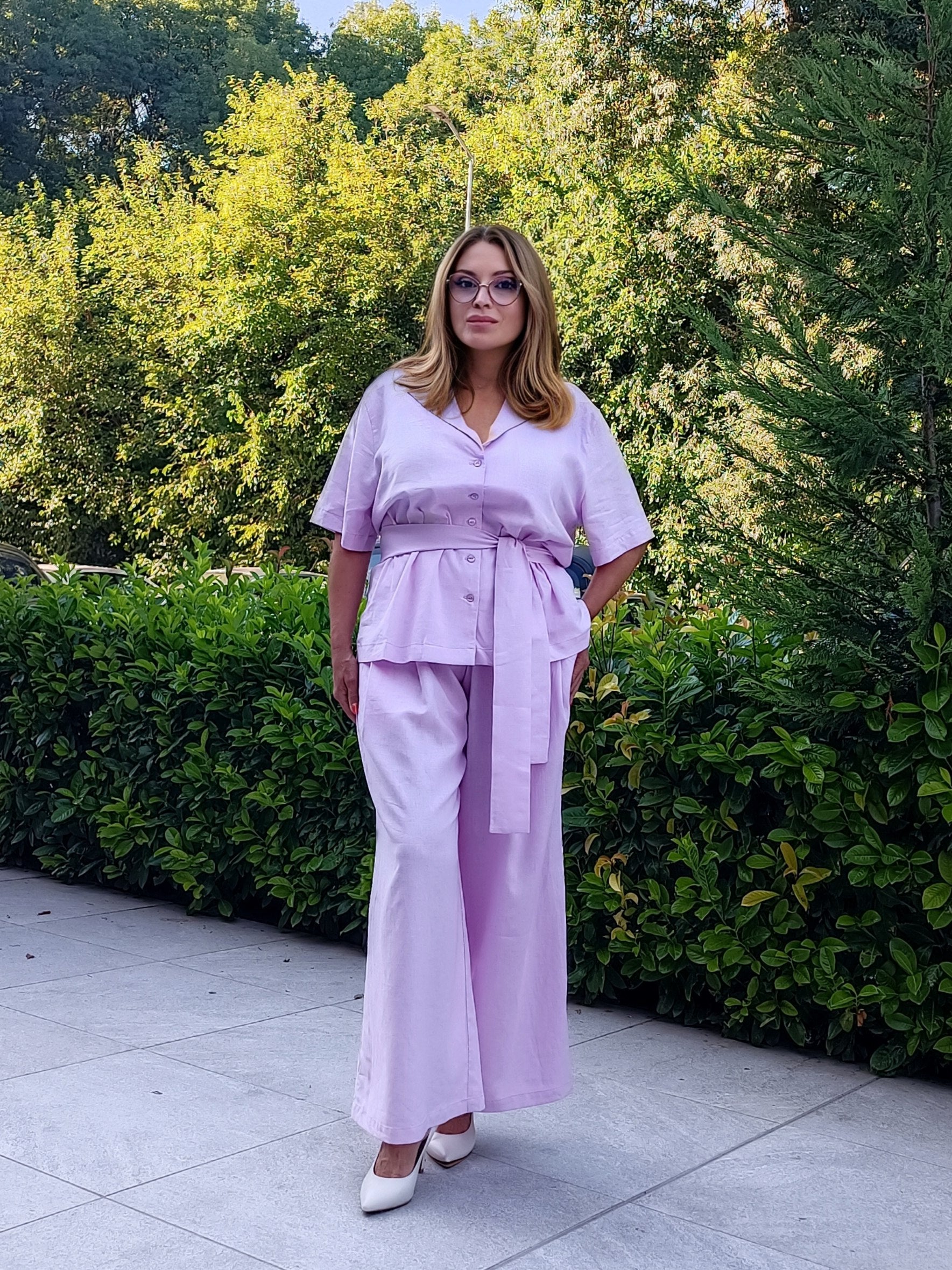 Lilac Linen Belted Shirt Jacket Lilac Linen Belted Shirt Jacket