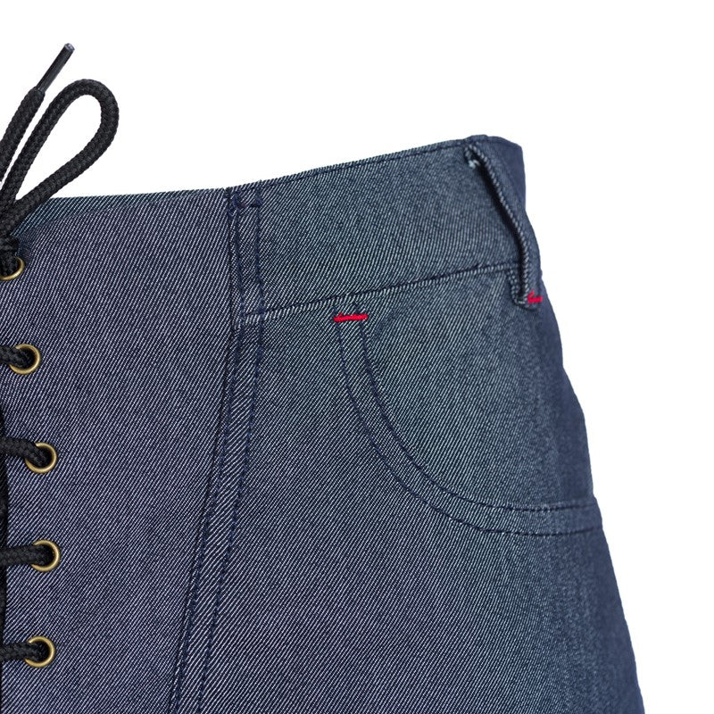 Straight trousers with wide hem in dark blue Straight trousers with wide hem in dark blue