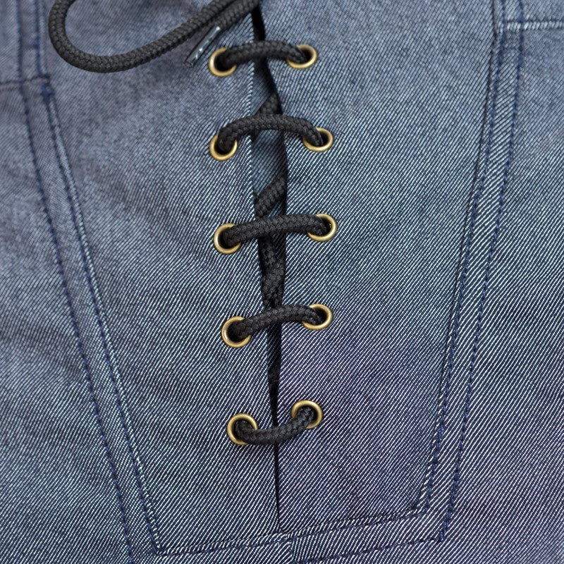 Straight trousers with wide hem in dark blue Straight trousers with wide hem in dark blue