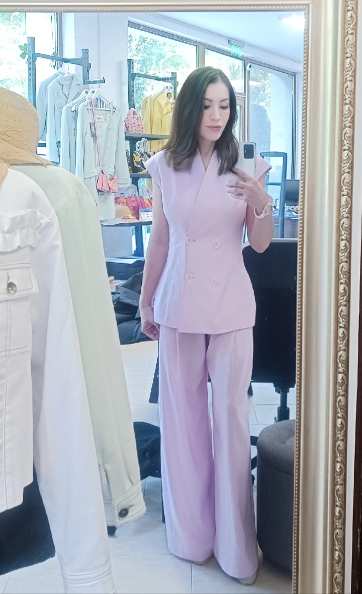 Pants wide-leg CRISTEN- Linen Soft Lilac Pants wide-leg CRISTEN- Linen Soft Lilac