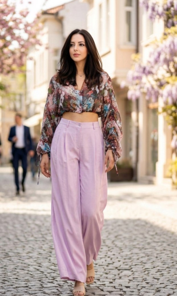 Pants wide-leg CRISTEN- Linen Soft Lilac Pants wide-leg CRISTEN- Linen Soft Lilac