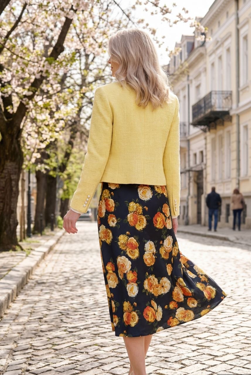 Collarless Bouclé Jacket yellow Collarless Bouclé Jacket yellow