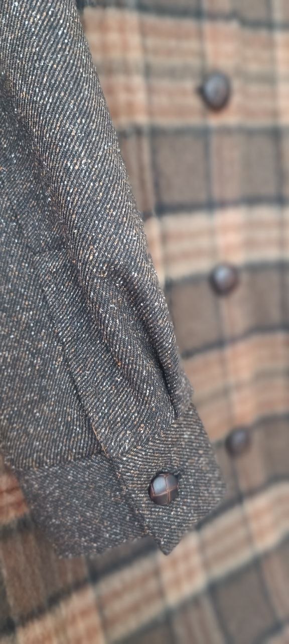 Mid-Length Plaid Wool Coat with Tweed | Silvy Rowson Mid-Length Plaid Wool Coat with Tweed | Silvy Rowson