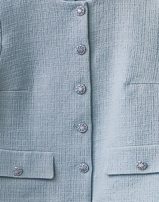 Collarless Bouclé Jacket mint Collarless Bouclé Jacket mint