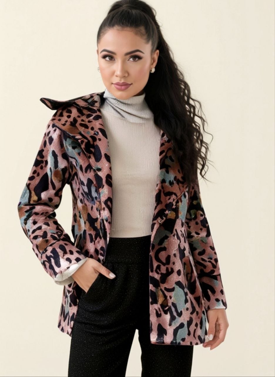 Pink leopard fusion coat Pink leopard fusion coat