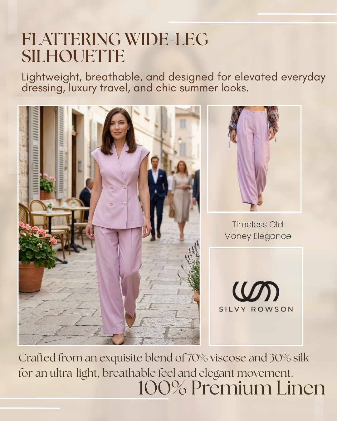 Pants wide-leg CRISTEN- Linen Soft Lilac Pants wide-leg CRISTEN- Linen Soft Lilac