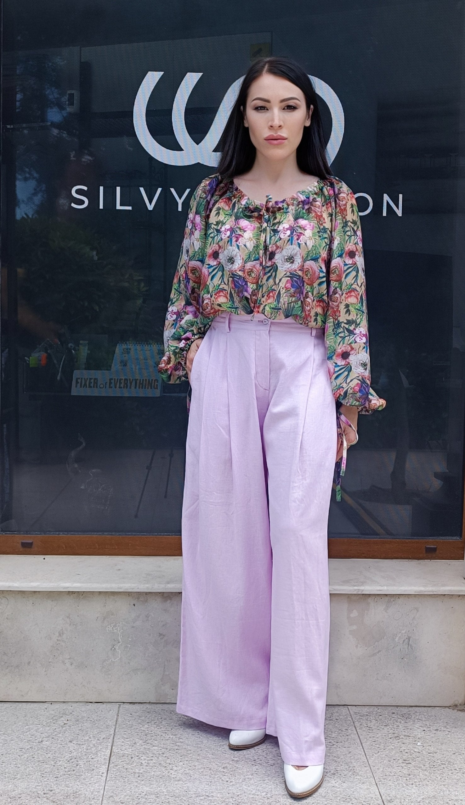 Floral Silk Viscose Blouse Floral Silk Viscose Blouse