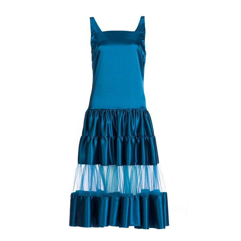 Formal dress with veils in petrol blue Formal dress with veils in petrol blue