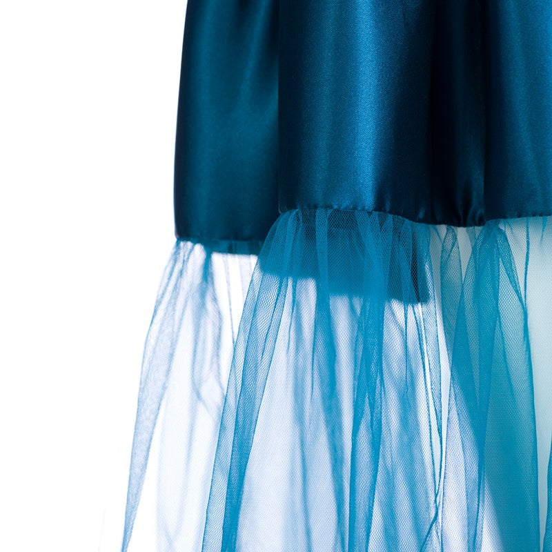 Formal dress with veils in petrol blue Formal dress with veils in petrol blue