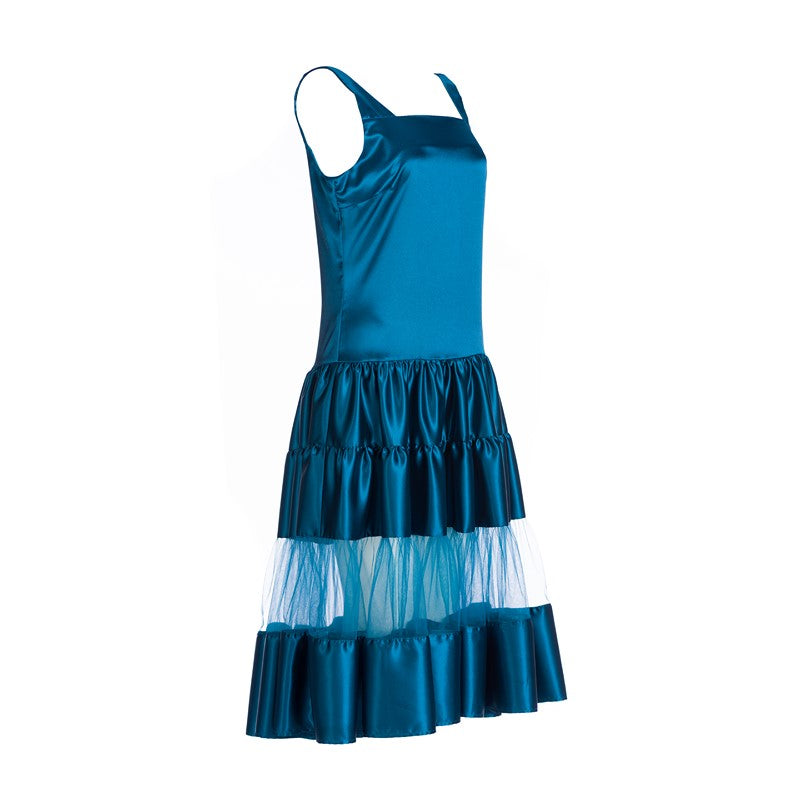 Formal dress with veils in petrol blue Formal dress with veils in petrol blue