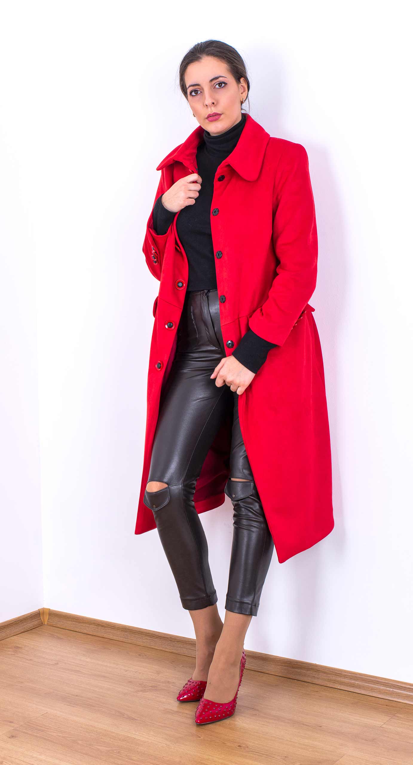 Faux suede trench coat Faux suede trench coat