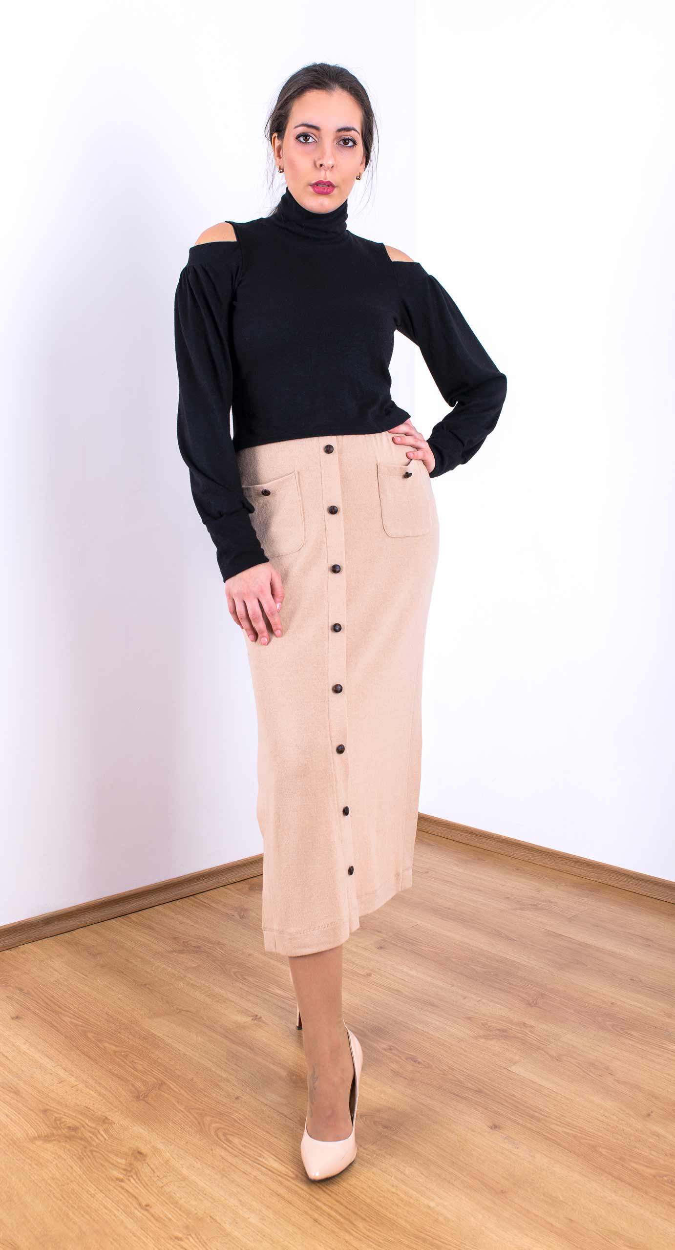 Knitted skirt on a shape of a pencil Knitted skirt on a shape of a pencil
