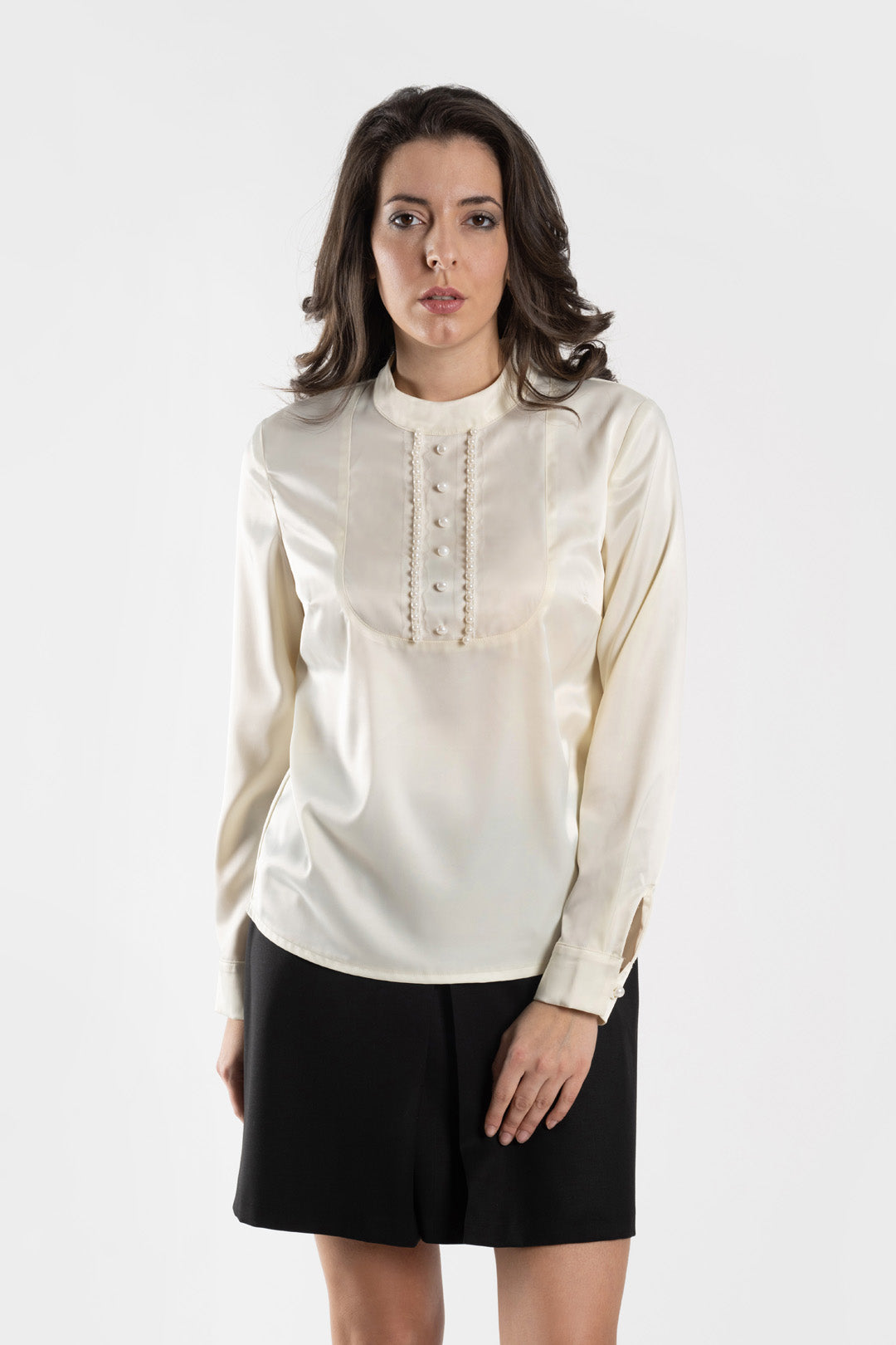Satin blouse with pearls Satin blouse with pearls