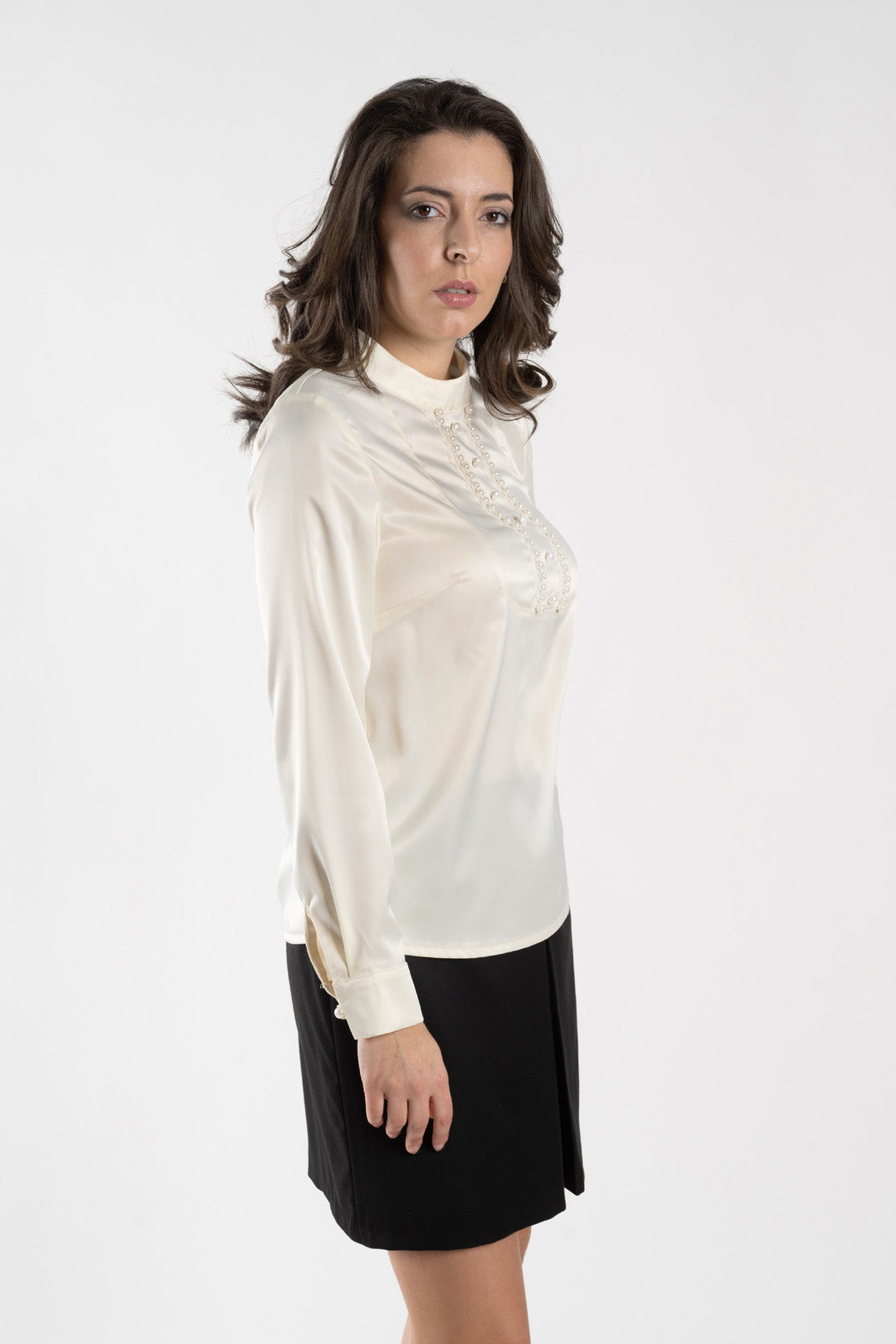Satin blouse with pearls Satin blouse with pearls