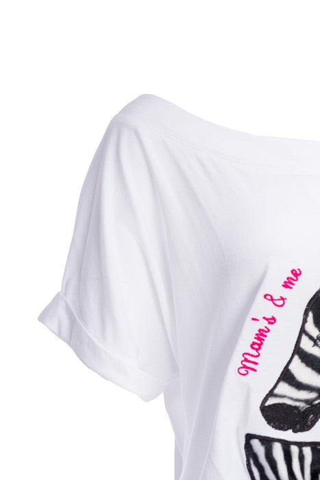 Cotton jersey blouse in white with short sleeves Cotton jersey blouse in white with short sleeves