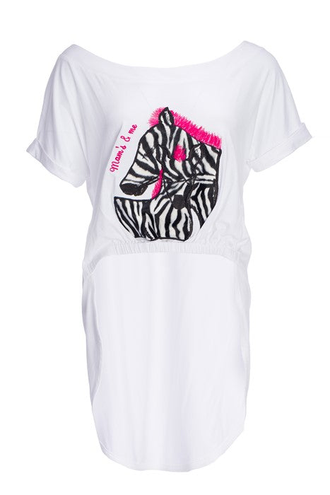 Cotton jersey blouse in white with short sleeves Cotton jersey blouse in white with short sleeves