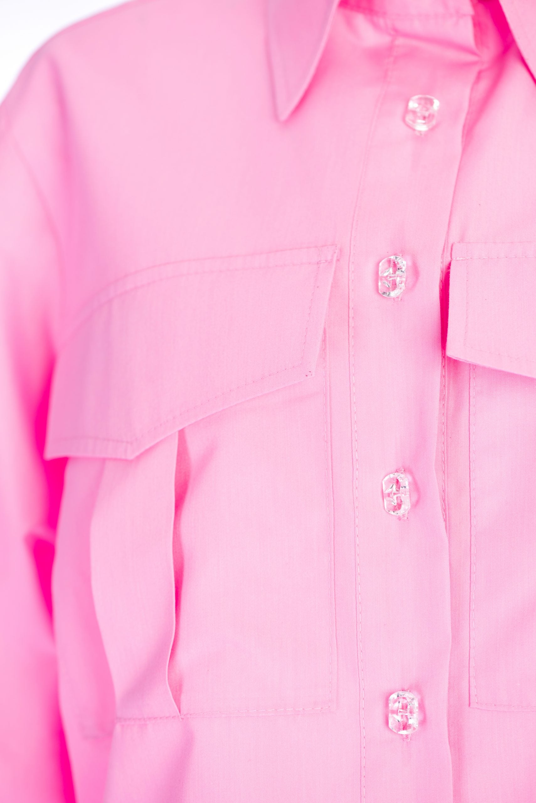 Loose shirt in candy pink poplin Loose shirt in candy pink poplin