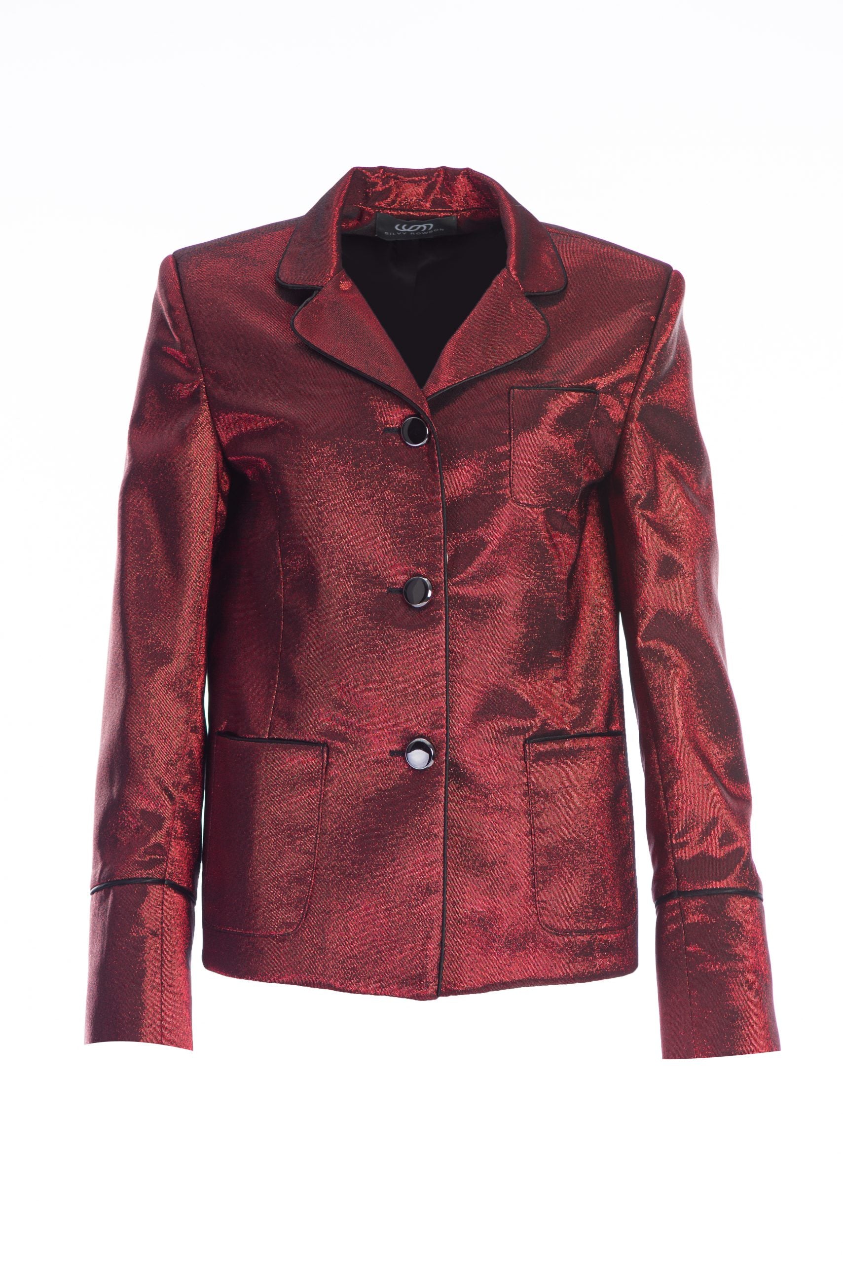Burlesque Jacket in Red Burlesque Jacket in Red – Fabric detail – Silvy Rowson
