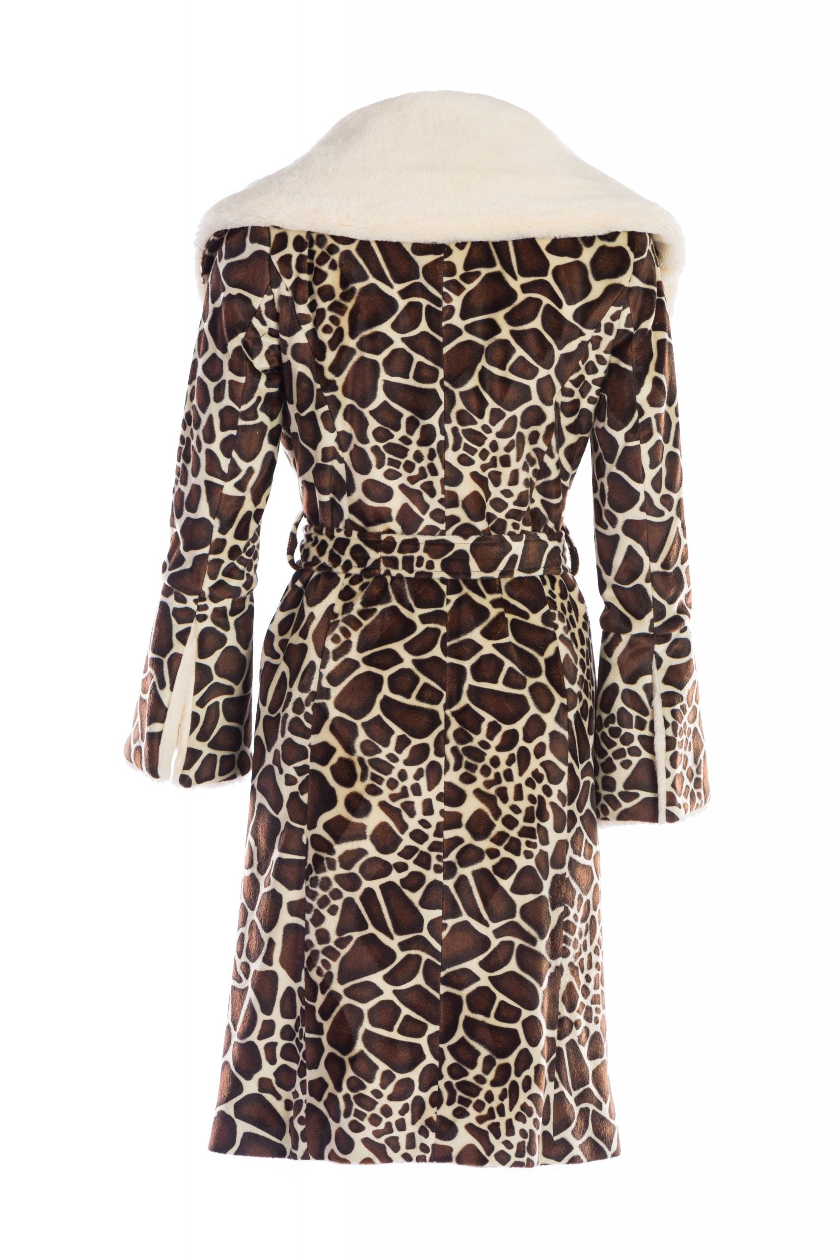 Cappotto doppiopetto con stampa giraffa Cappotto doppiopetto con stampa giraffa