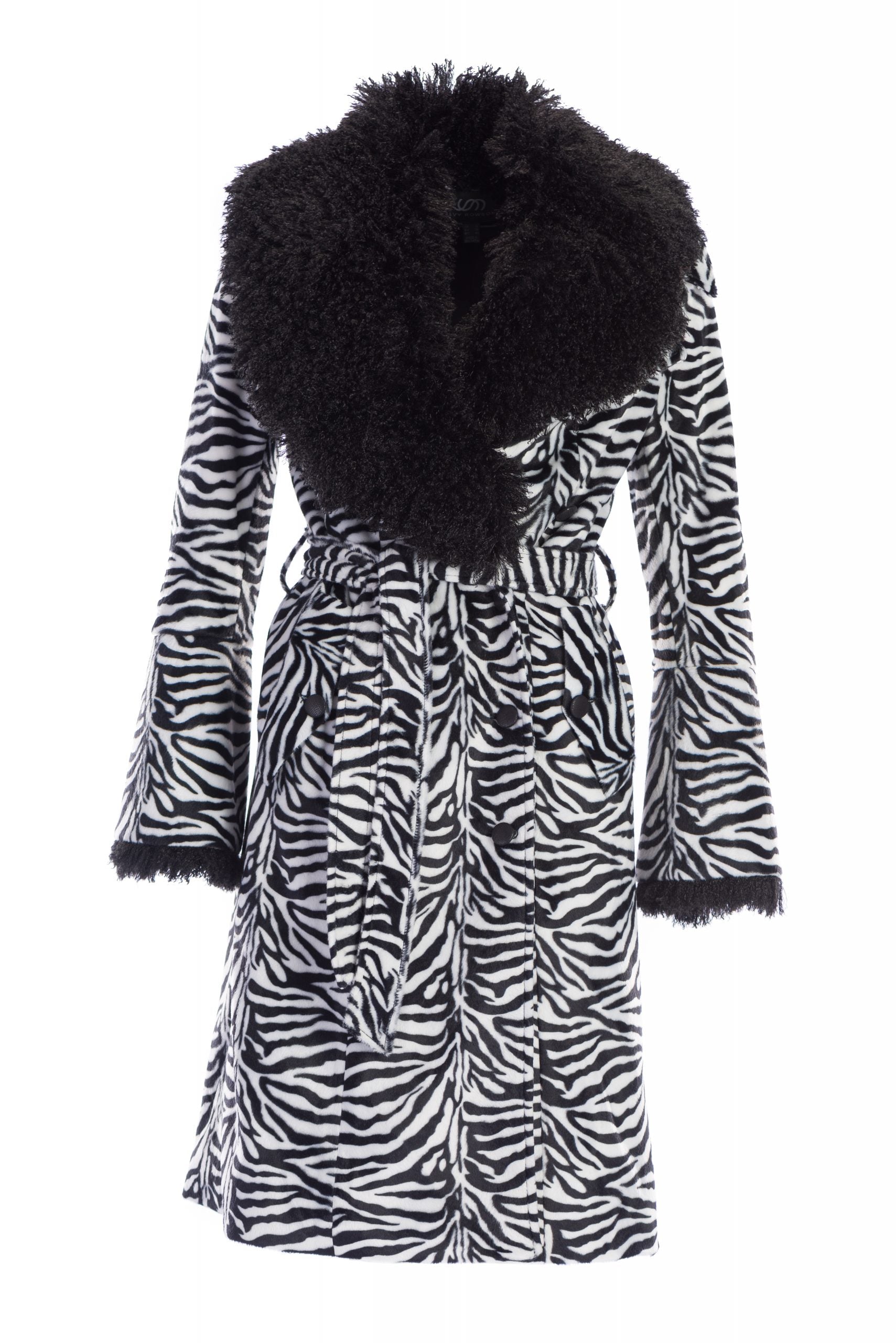 Cappotto doppiopetto con stampa zebrata Cappotto doppiopetto con stampa zebrata