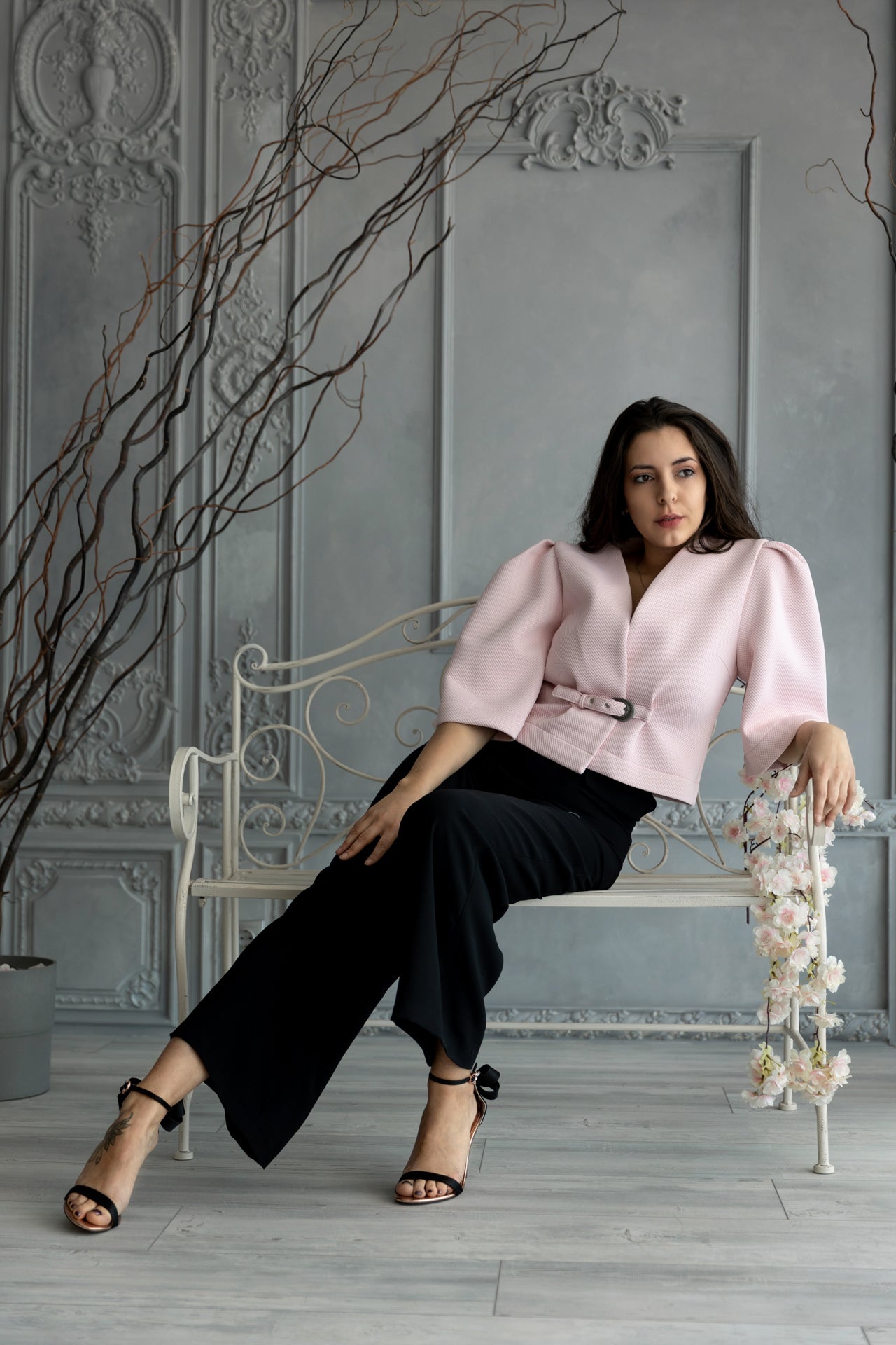 Wide-leg trousers in black Wide-leg trousers in black