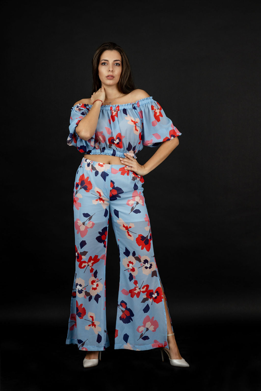 Wide-leg trousers sky blue Wide-leg trousers sky blue