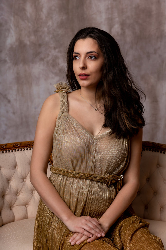 Golden dress greek style – Silvy Rowson