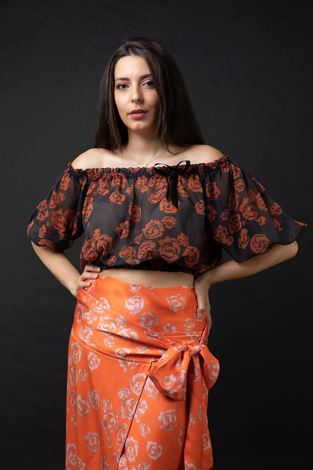 Crop top black mesh Crop top black mesh