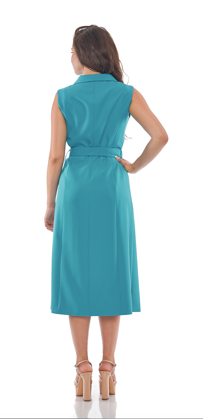 Turquoise Georgette retro midi dress Turquoise Georgette retro midi dress