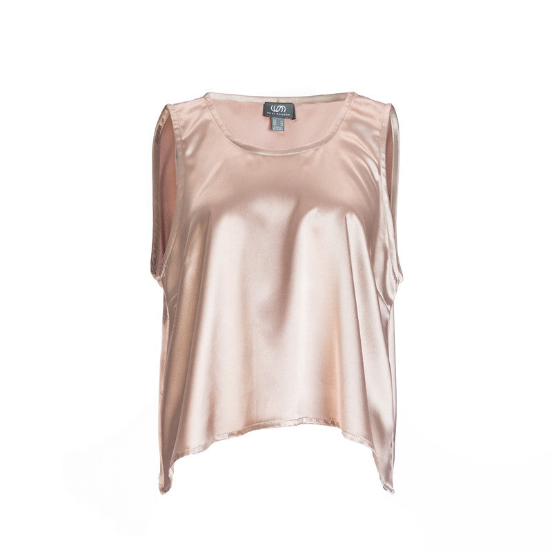 Sleeveless crop top cappuccino colour Sleeveless crop top cappuccino colour