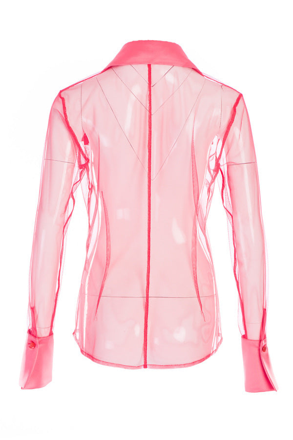 Retro style net shirt in coral Retro style net shirt in coral