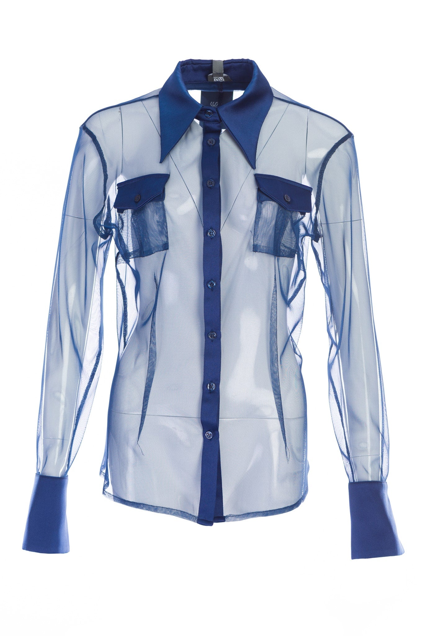 Retro style net shirt in blue Retro style net shirt in blue