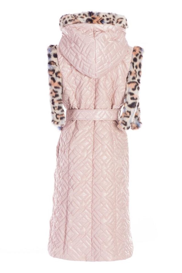 Sleeveless knee-long Jacket in light powder colour Sleeveless knee-long Jacket in light powder colour