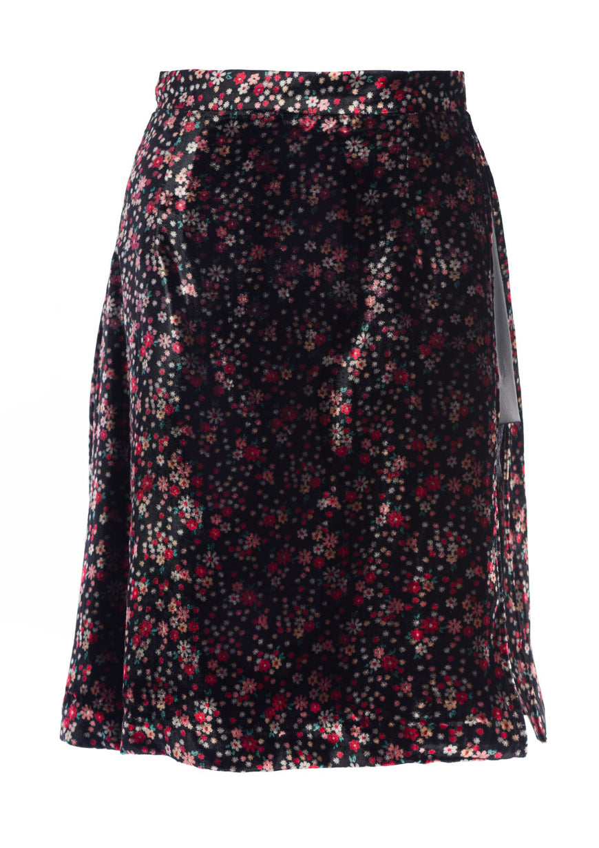 Skirt floral velvet