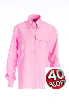 Loose shirt in candy pink poplin