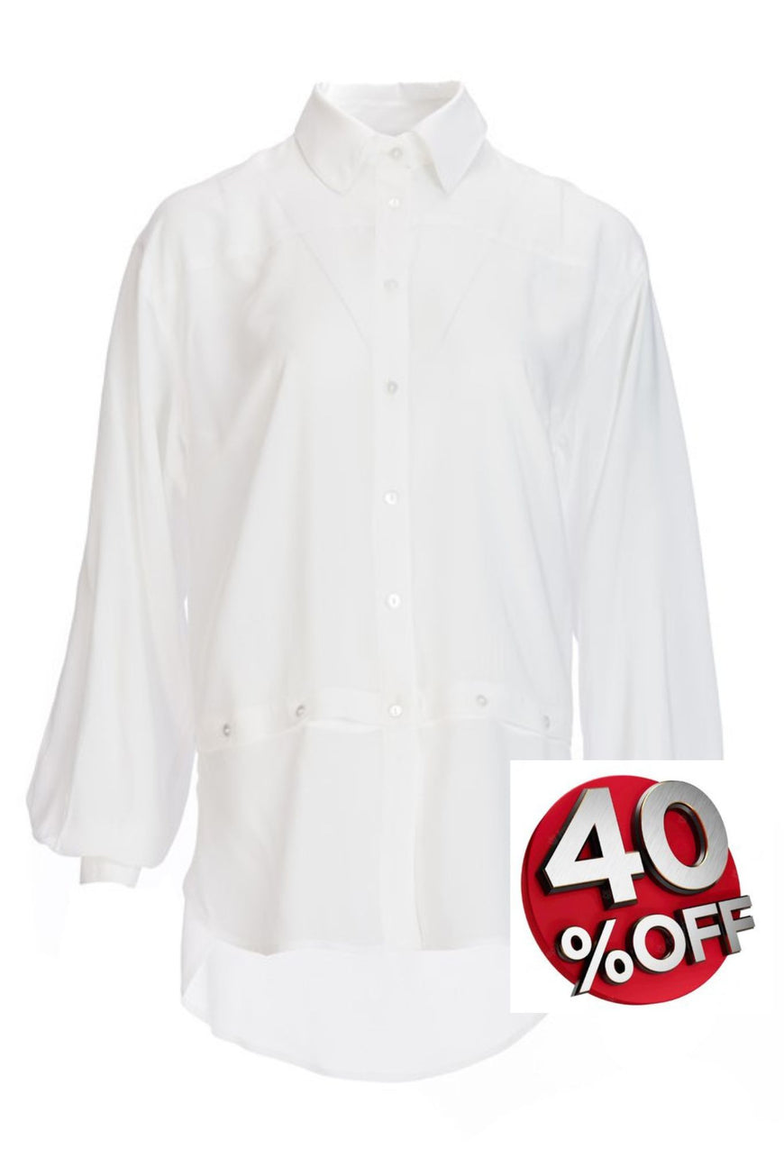 White shirt with detachable front