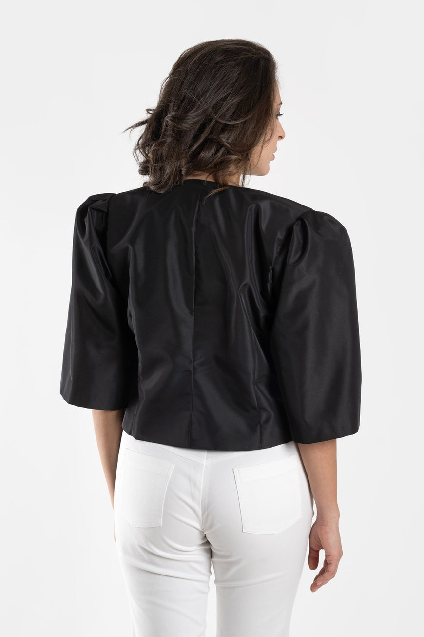 Short-cut taffeta jacket BUFF sleeves