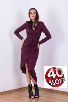 Knitted dress hugg me style in purple