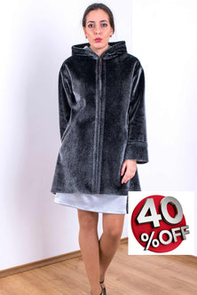 Bell coat with a large hood